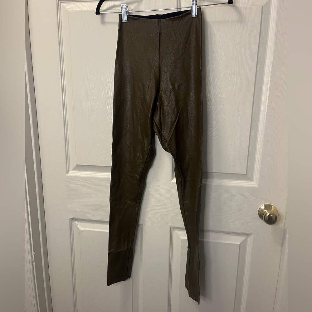 Commando Women’s Faux Leather Brown Pull On  High Rise Legging Sz Sm